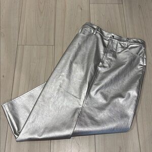 Wayf Shimmering Silver Pencil Skirt